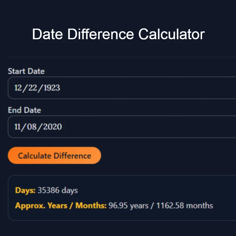 Date Difference Calculator